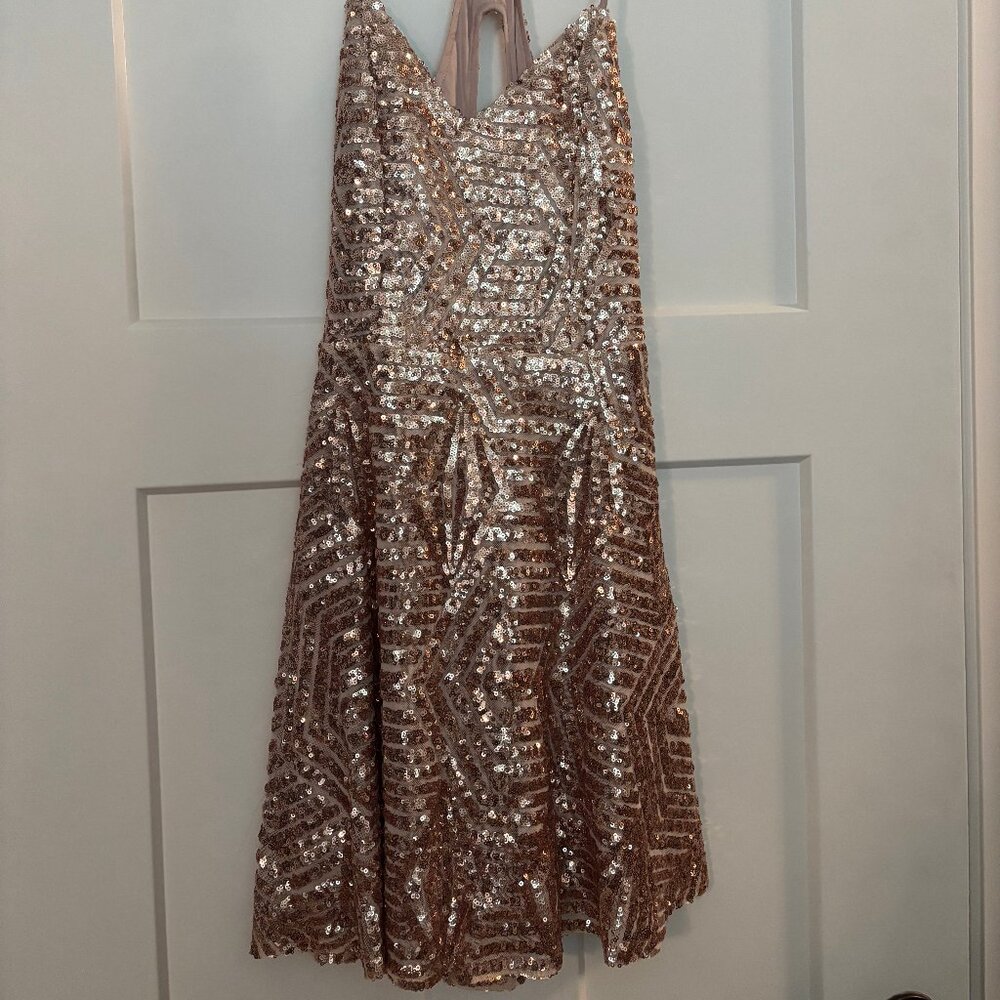 Lulus Rose Gold Sequin Mini Dress Size Small - gently used